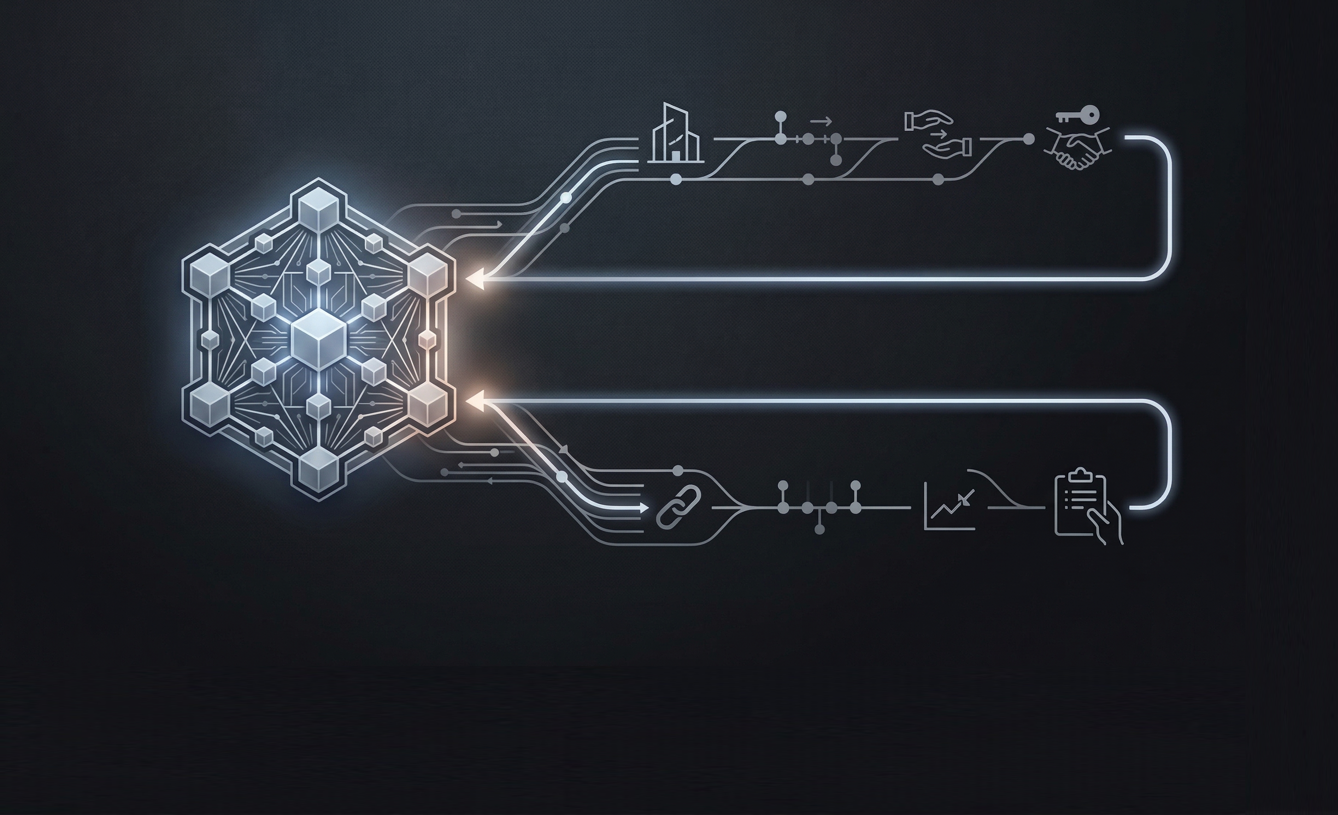 Shared autonomy core connecting orchestration, memory, governance, and execution across ventures